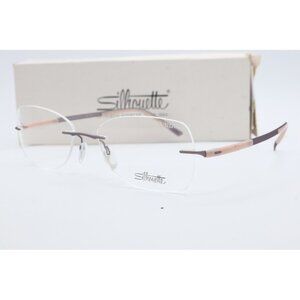New Silhoutte 4476 40 6053 Cat Eye Biege Eyeglasses Clear Lenses 52mm